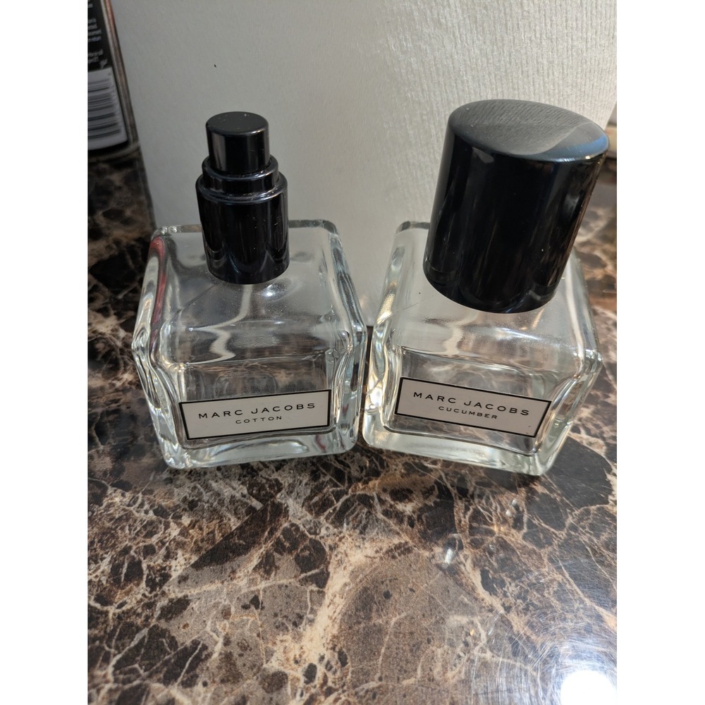 Marc Jacobs Cotton & Cucumber Empty Fragrance Bottles Set of 2 Refillable 3.4oz